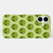 キュートな緑のエイリアンヘッド柄 Case-Mate iPhoneケース (裏面 (横))