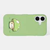 キュートな緑のキノコ – 幻想的な自然のiPhoneケース iPhone 16ケース (裏面横)