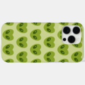 キュートな緑のハート型エイリアンヘッドパターン Case-Mate iPhoneケース (裏面 (横))