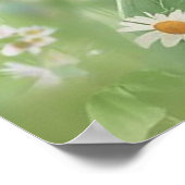 キュートな緑の春の花の野の花ブーケモノグラム ポスター (角)