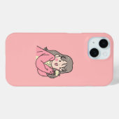 キュートな美少女イラスト ピンク Case-Mate iPhoneケース (裏面 (横))