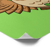 キュートな聖パトリックの日フクロウ漫画 ポスター (角)