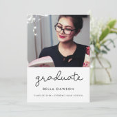 キュートな脚本卒業式パーティーの招待状 案内状 (スタンド正面)