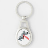 キュートな興奮した漫画ウルフメタルキーチェーン キーホルダー (正面)