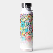 キュートな花の蝶、名前をカスタムするモノグラム ウォーターボトル (左面)