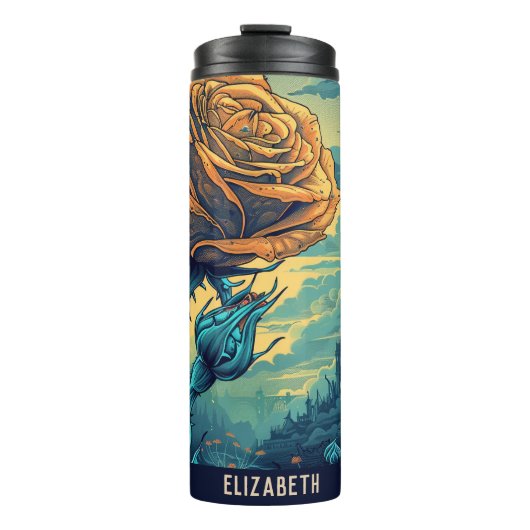 キュートな花を断熱マグの胸当て タンブラー (正面)