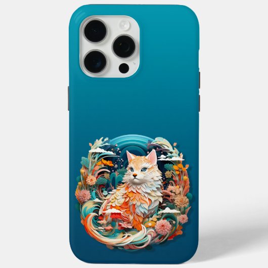 キュートな花付き猫紙切り出し Case-Mate iPhoneケース (裏面)