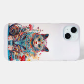 キュートな花付き猫紙切り出し Case-Mate iPhoneケース (裏面 (横))