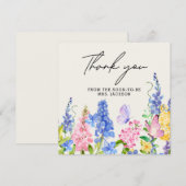 キュートな花柄でドキドキする ブライダルシャワーのお礼カード サンキューカード (正面/裏面)
