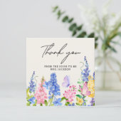 キュートな花柄でドキドキする ブライダルシャワーのお礼カード サンキューカード (スタンド正面)