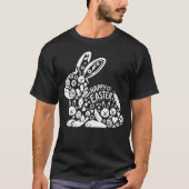 キュートな花柄ウサギのイースターTシャツ 女性用 – Playf Tシャツ (正面)