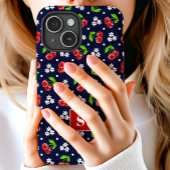 キュートな花柄ドットチェリー ネイビー モノグラム Case-Mate iPhoneケース