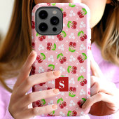 キュートな花柄ドットチェリー ピンクモノグラム Case-Mate iPhoneケース