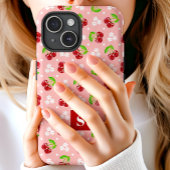 キュートな花柄ドットチェリー ピンクモノグラム Case-Mate iPhoneケース