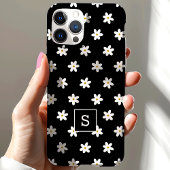キュートな花柄 ブラックグラスリリー モノグラム Case-Mate iPhoneケース