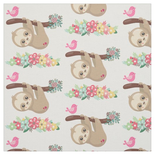 キュートな茶色のぶら下がったナマケモノの上下反転 ファブリック (見本)