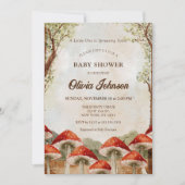 キュートな茶色のキノコテーマベビーシャワー 招待状 (正面)