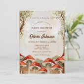 キュートな茶色のキノコテーマベビーシャワー 招待状 (スタンド正面)