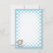 キュートな茶色のテディベアーピクニックベビーシャワー サンキューカード (裏面)