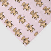 キュートな茶色のテディベア子供へピンク 薄葉紙 (詳細)