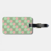 キュートな茶色のフクロウとピンクの弓 ラゲッジタグ (裏面横)