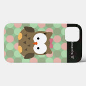 キュートな茶色のフクロウとピンクの弓 Case-Mate iPhoneケース (裏面 (横))
