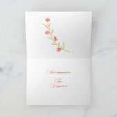 キュートな茶色の子猫とピンクの花イースターカード カード (内部)