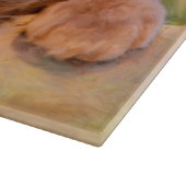 キュートな茶色の猫の水彩画 カッティングボード (角)