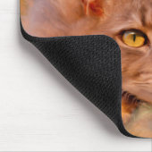 キュートな茶色の猫の水彩画 マウスパッド (コーナー)