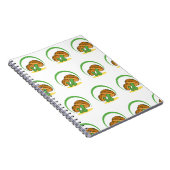 キュートな茶色の緑の漫画キノコ真菌アート ノートブック (右側)