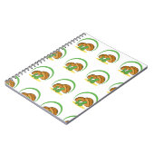 キュートな茶色の緑の漫画キノコ真菌アート ノートブック (左側)