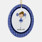 キュートな茶色の髪のチアリーダーのクリスマス装飾 セラミックオーナメント (右)