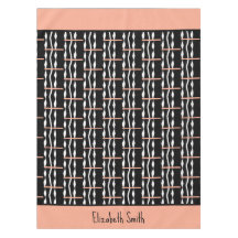 キュートな茶色、白黒の四角はっきりした模様