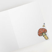 キュートな虫とキノコのナイトフォレストパターンの空白カード カード