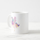 キュートな虹のユニコーンのギラギラ コーヒーマグカップ (正面左)