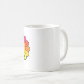 キュートな虹の花のウィンクフェイス コーヒーマグ コーヒーマグカップ (正面右)