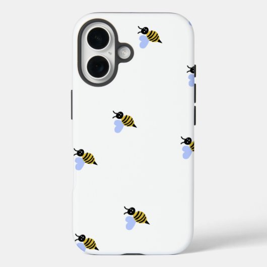 キュートな蜂のパターンiPhoneケース - ミニマリストで楽しいデザイン Case-Mate iPhoneケース (裏面)