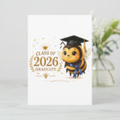 キュートな蜂の2026年卒業生デザイン 招待状 (スタンド正面)