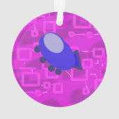 キュートな蝶ネクタイのテディベア宇宙船  オーナメント (裏面)