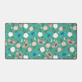 キュートな蝶フローラグリーン植物芸術デスクマット デスクマット