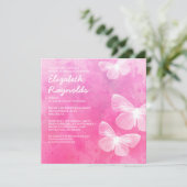 キュートな蝶ブライダルシャワー招待状 招待状 (スタンド正面)