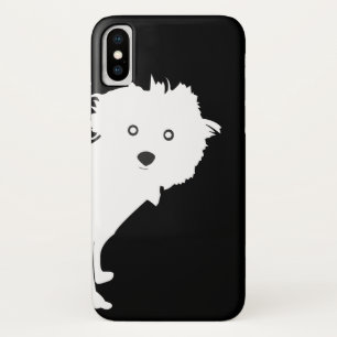 キュートな覗きパップオンブラック iPhone X ケース