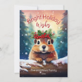 キュートな覗き見ゴッハー雪に魅惑された森 シーズンカード (正面)