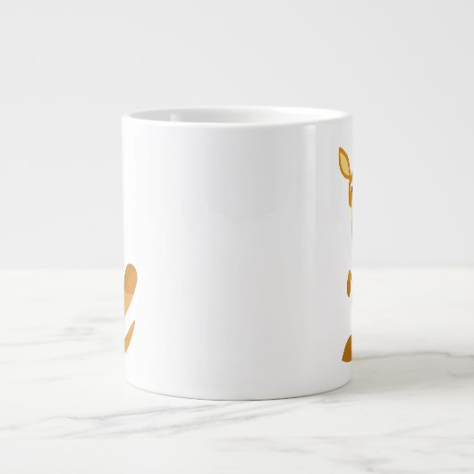 キュートな親指を立てる漫画カンガルーのジャンボマグカップ ジャンボコーヒーマグカップ (正面)