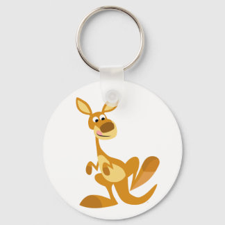 キュートな親指を立てる漫画カンガルーKeychain キーホルダー