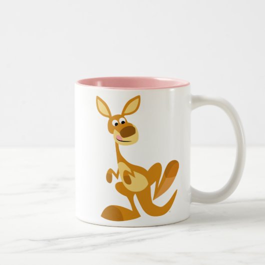 キュートな親指を立てる漫画カンガルーMUG ツートーンマグカップ (右)