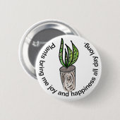 キュートな観葉植物気に植物用のヘビ植物 缶バッジ (正面&裏面)