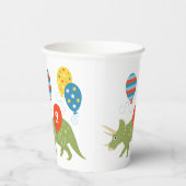 キュートな誕生日の恐竜トリケラトプス名前をカスタムする時代 紙コップ (右)