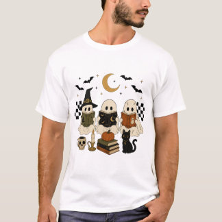 キュートな読書幽霊ブッククラブ スプーキー ハロウィン Tシャツ