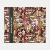 キュートな赤いキノコの真菌の庭 フリースブランケット (正面(横))